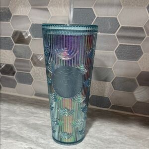 Starbucks Blue and Iridescent Textured Tumbler